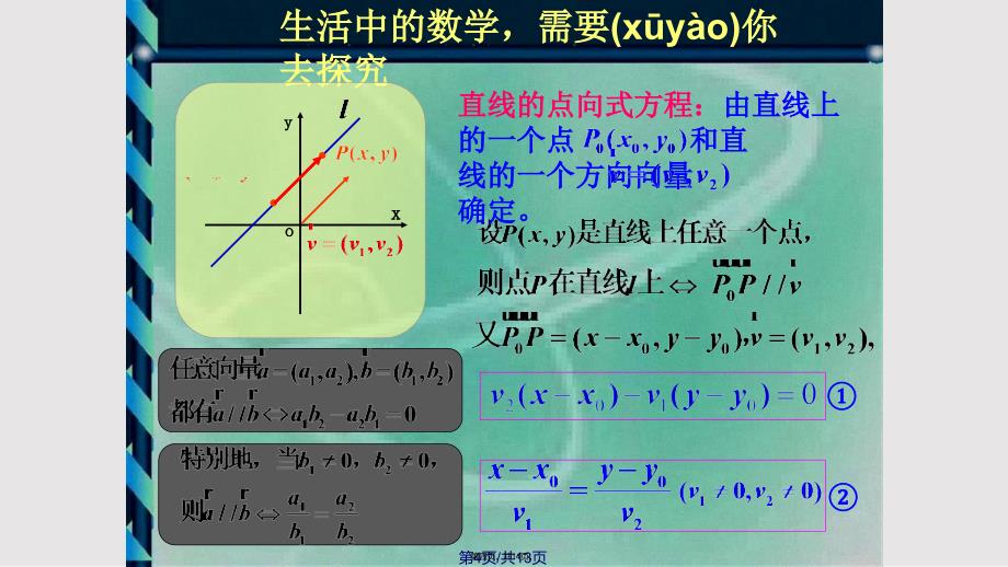 9.1.1直线的方向向量和点向式方程实用教案_第4页