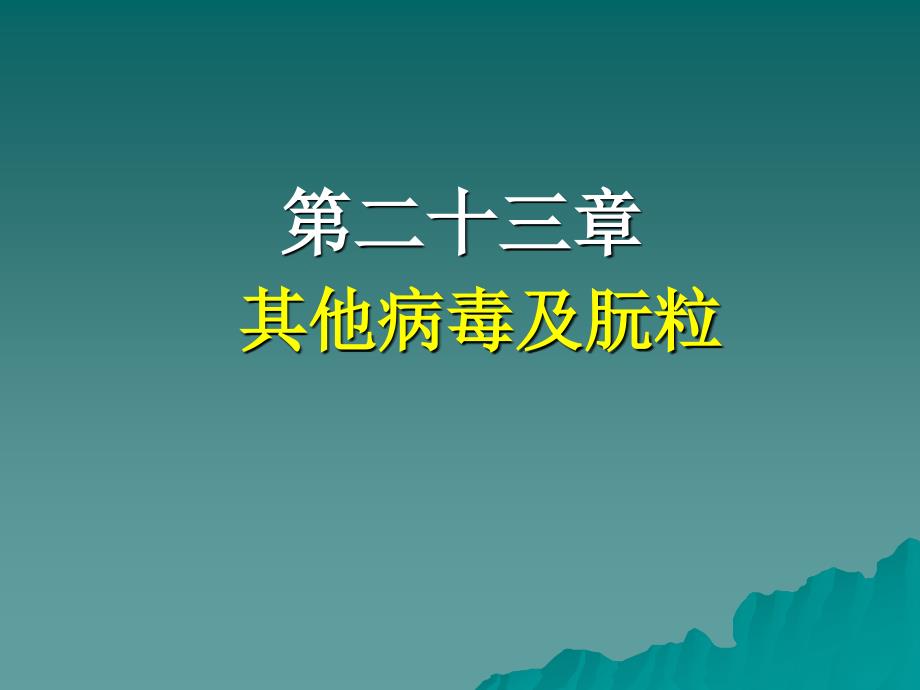 《医学微生物学》教学课件：第二十三章其它病毒和朊粒_第1页