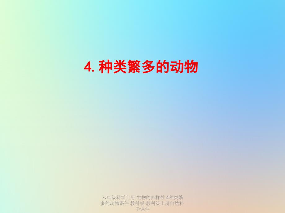 最新六年级科学上册生物的多样性4种类繁多的动物课件教科版教科级上册自然科学课件_第1页