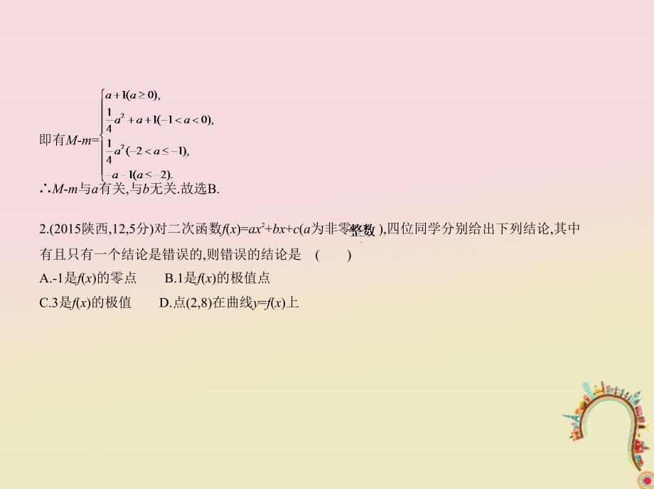 （浙江专用）2018年高考数学一轮复习 第二章 函数 2.3 二次函数与幂函数课件_第4页