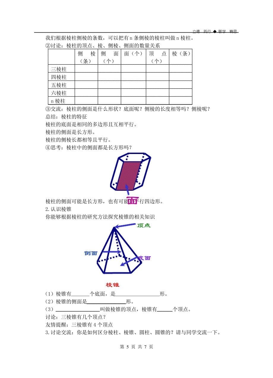 苏科版七年级数学上册《5章 走进图形世界5.1 丰富的图形世界》公开课教案_25_第5页