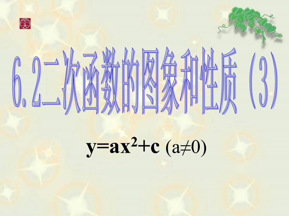 新苏科版九年级数学下册5章二次函数5.2二次函数的图像和性质yax2bxc的图像课件4_第1页