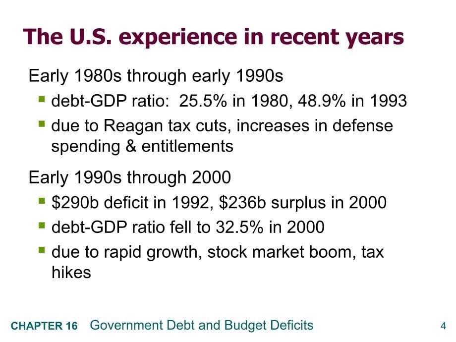 宏观经济学英文课件：ch16 Government Debt and Budget Deficits_第5页