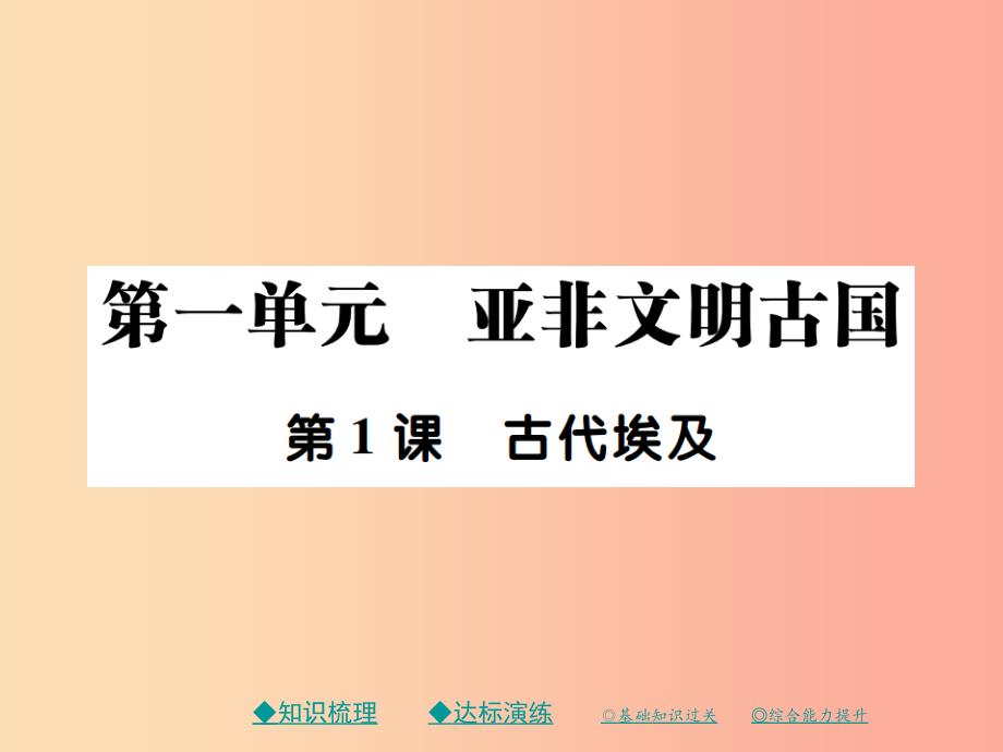 2019秋九年级历史上册第一单元亚非文明古国第一课古代埃及课件川教版.ppt_第1页