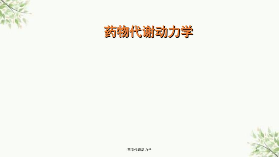 药物代谢动力学课件_第1页