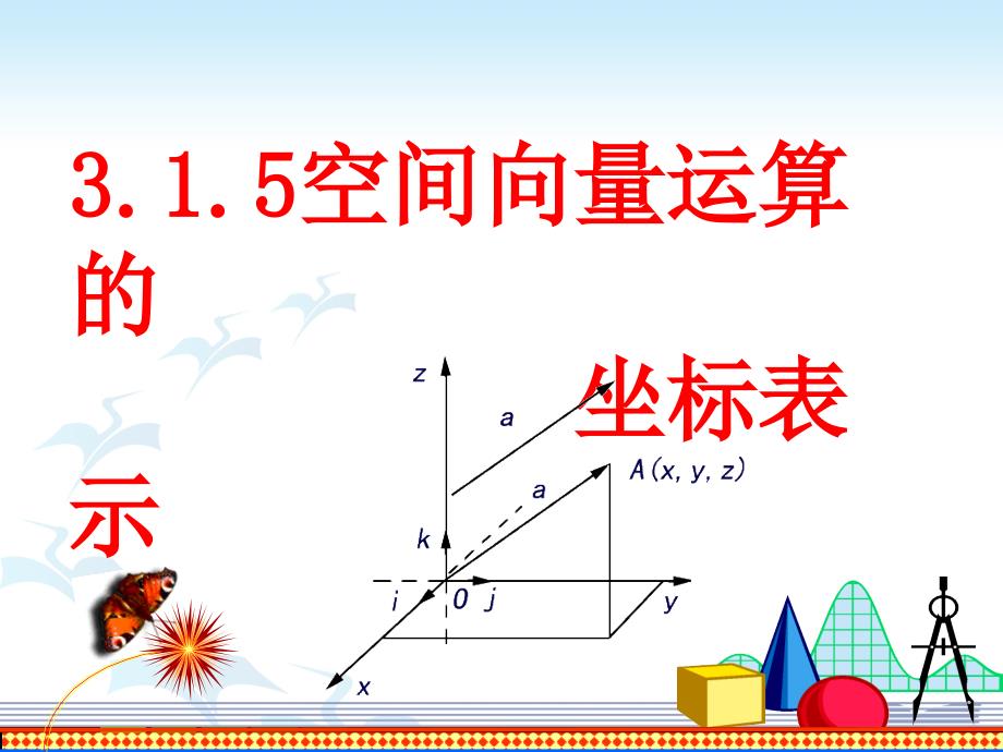 空间向量运算的坐标表示高中数学选修课件_第1页