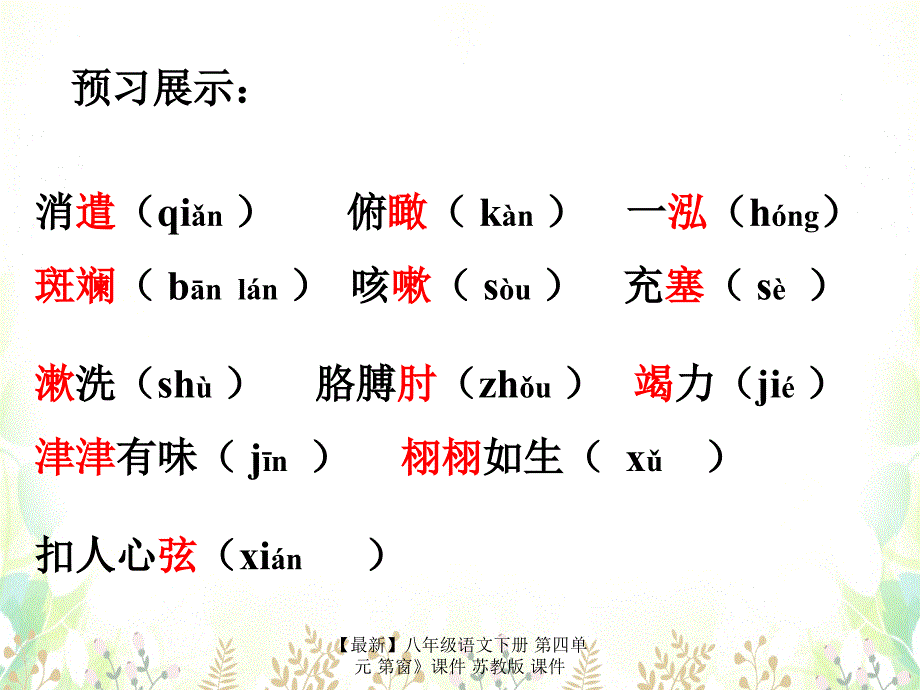 最新八年级语文下册第四单元第窗课件苏教版课件_第3页