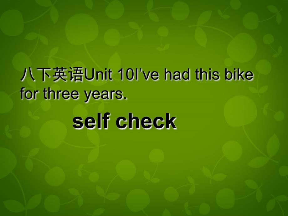 八年级英语下册 Unit 10 I’ve had this bike for three years课件4_第1页