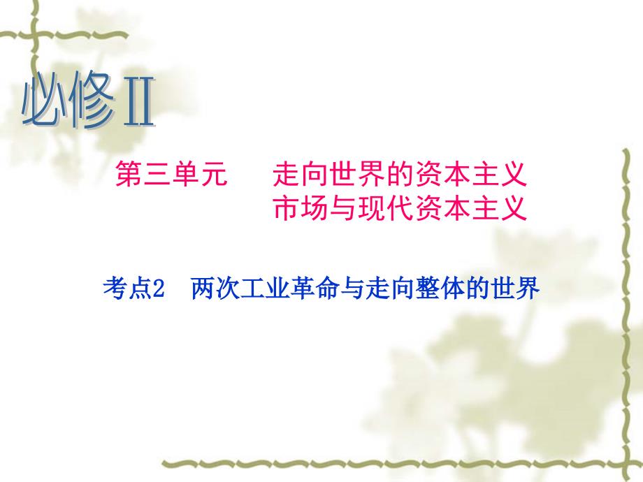 历史一轮复习必修Ⅱ第单元考点两次工业革命与走向整体的世界_第2页