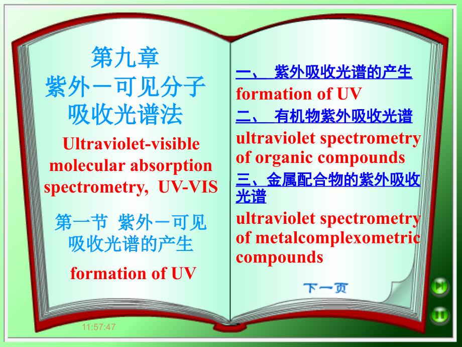 9 紫外-可见分子吸收光谱分析_第1页