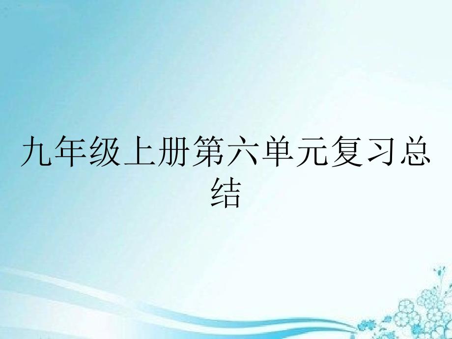 九年级上册第六单元复习总结_第1页