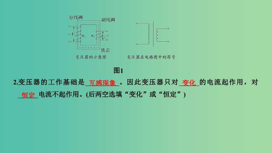 浙江省2018-2019版高中物理第五章交变电流第4课时变压器课件新人教版选修3 .ppt_第4页