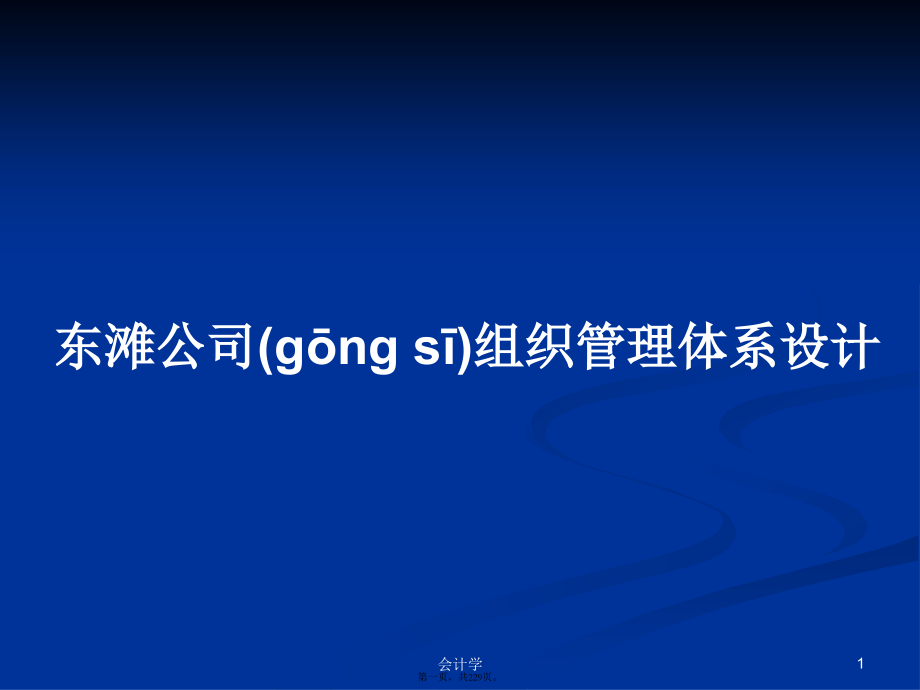 东滩公司组织管理体系设计学习教案_第1页