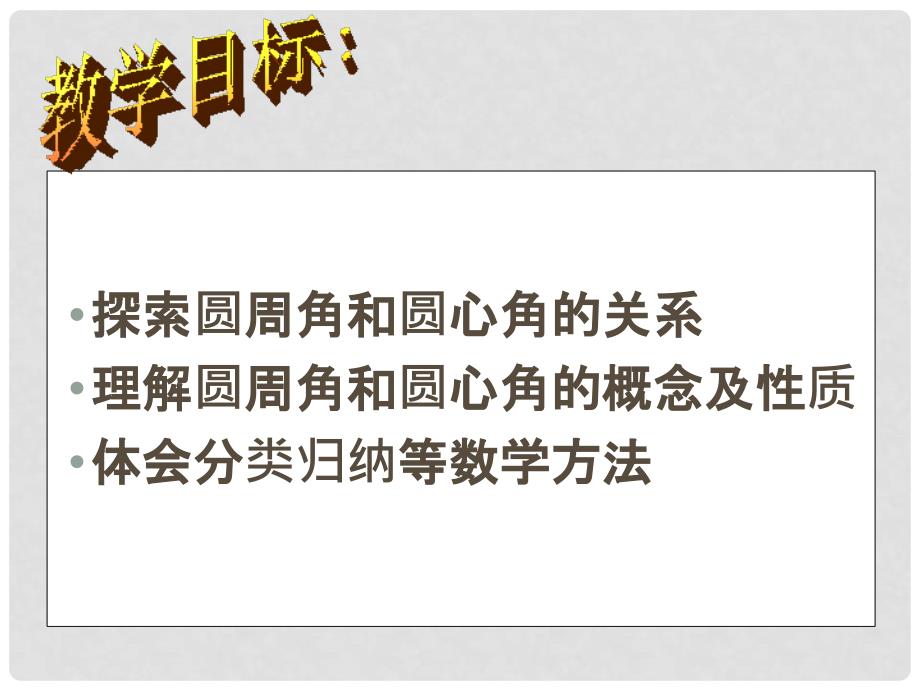 天津市葛沽三中九年级数学《圆周角和圆心角的关系》课件_第2页