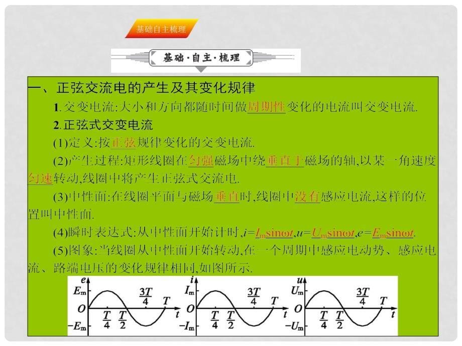 高三物理一轮复习 第十章 交变电流 传感器 29 交变电流的产生和描述课件_第5页