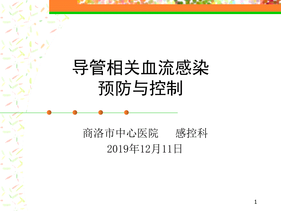 导管相关血流感染预防与控制PPT演示课件.ppt_第1页