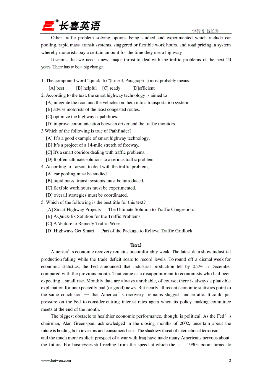 考研英语阅读理解标准90篇+提高30篇unit-812817_第2页