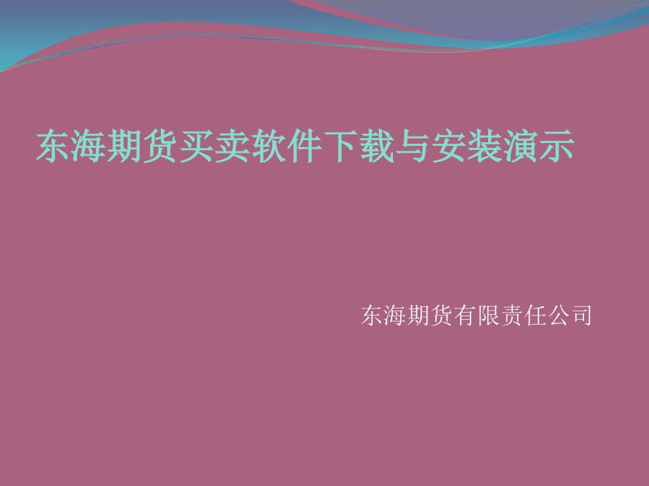 东海期货有限责任公司教学ppt课件_第1页