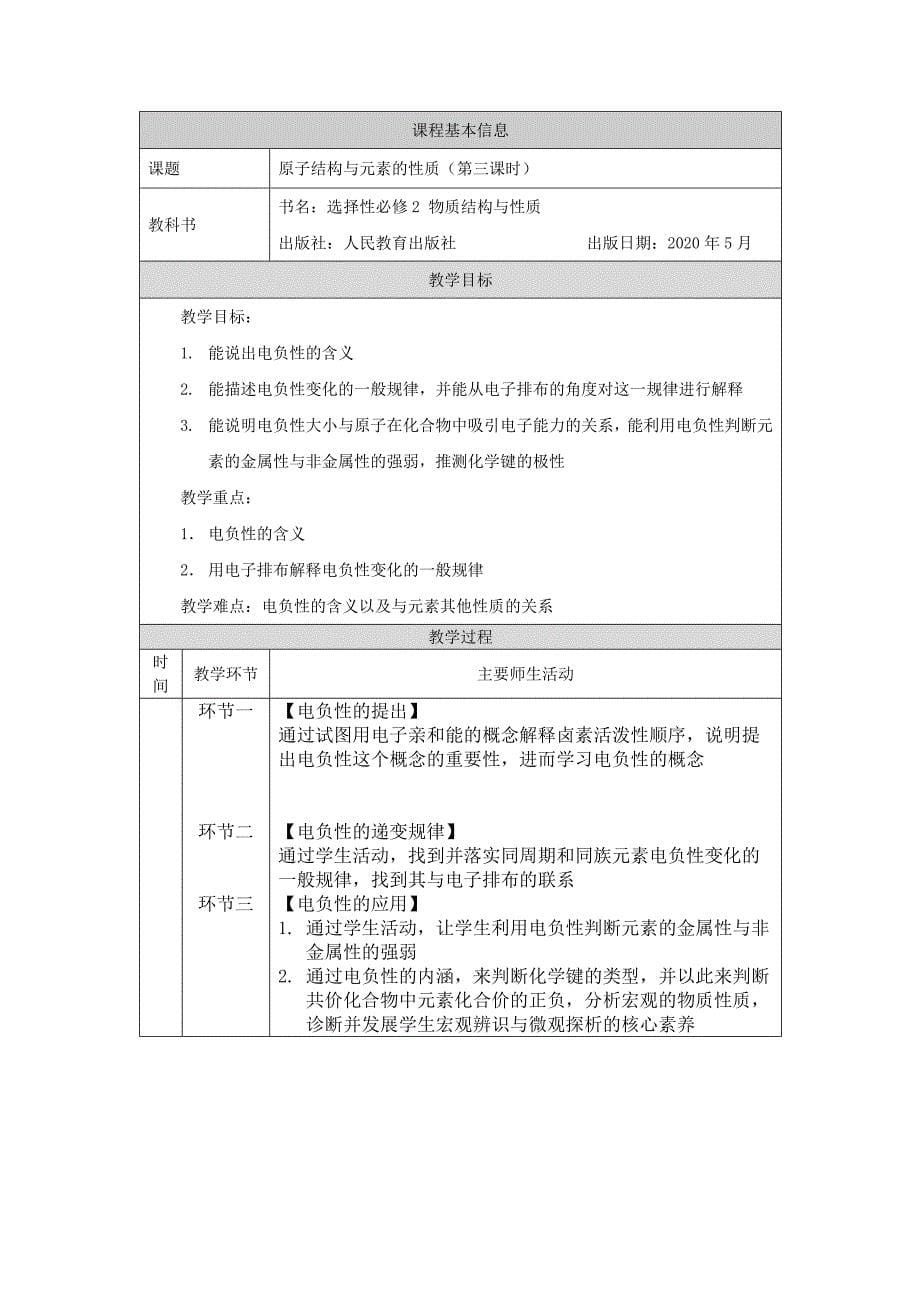 原子结构与元素的性质（第三课时）-教学设计-教案课件-高中化学选择性必修二_第1页