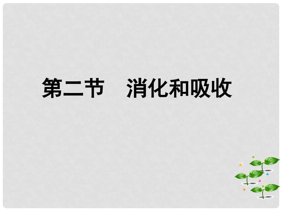 湖北省荆门市钟祥市兰台中学七年级生物下册 第二章 第二节 消化和吸收课件 新人教版_第1页