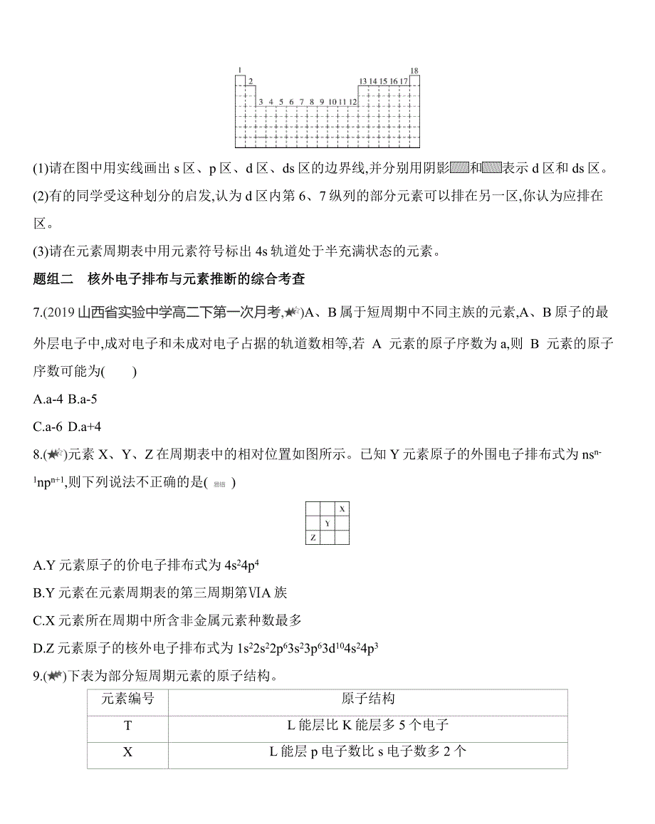 第一章 原子结构与性质第二节第1课时　原子结构与元素周期表练习 【新教材】2020年秋人教版（2019）高中化学选择性必修2-教案课件-高中化学选择性必修二_第5页