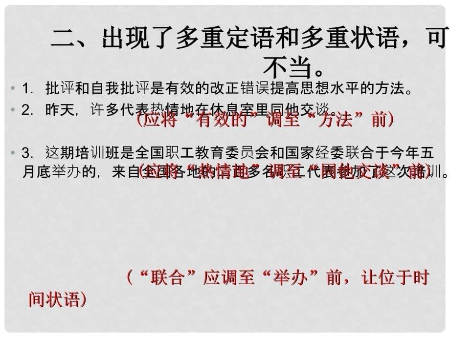 陕西省汉中市陕飞二中高考语文 病句题16种规律总结专题课件 新人教版_第5页