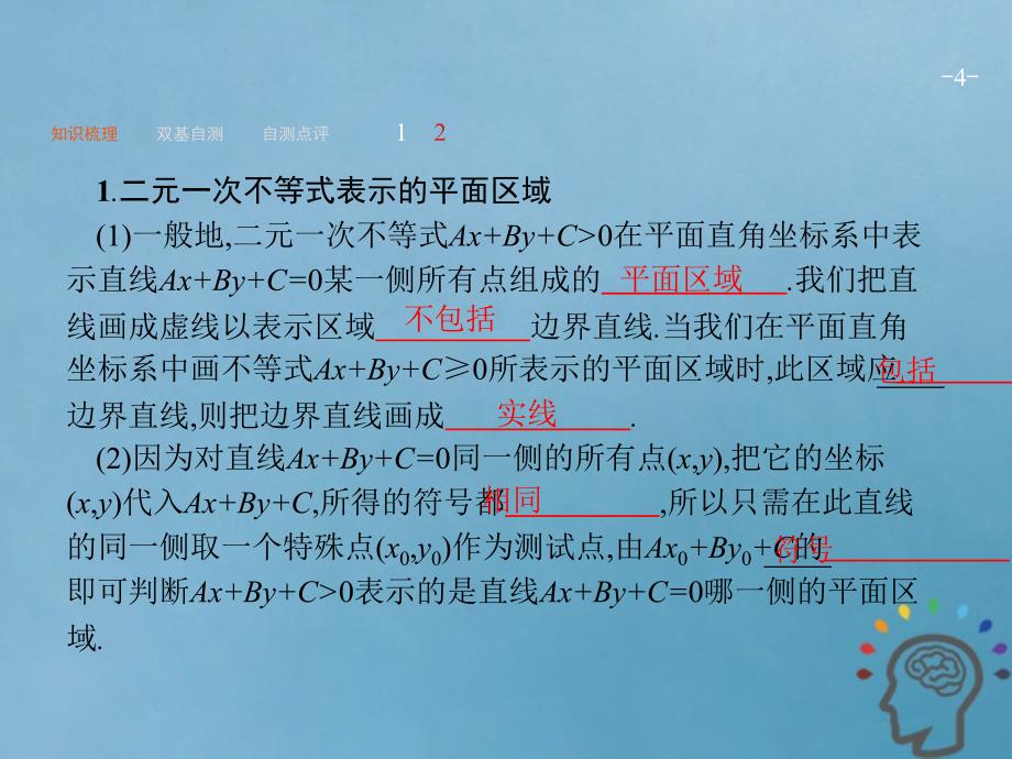 数学第七章 不等式、推理与证明 7.1 二元一次不等式(组)与简单的线性规划问题 文 新人教A版_第4页