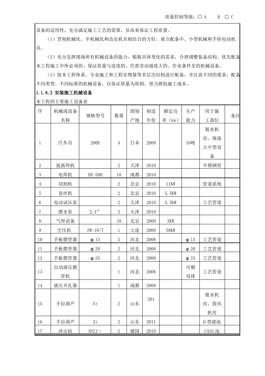 污水处理厂安装工程技术交底记录_第3页