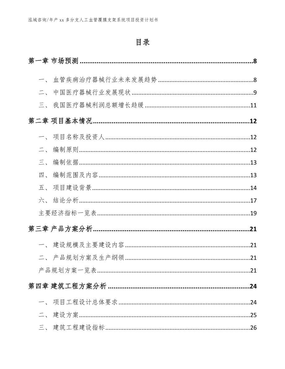 年产xx多分支人工血管覆膜支架系统项目投资计划书_第1页