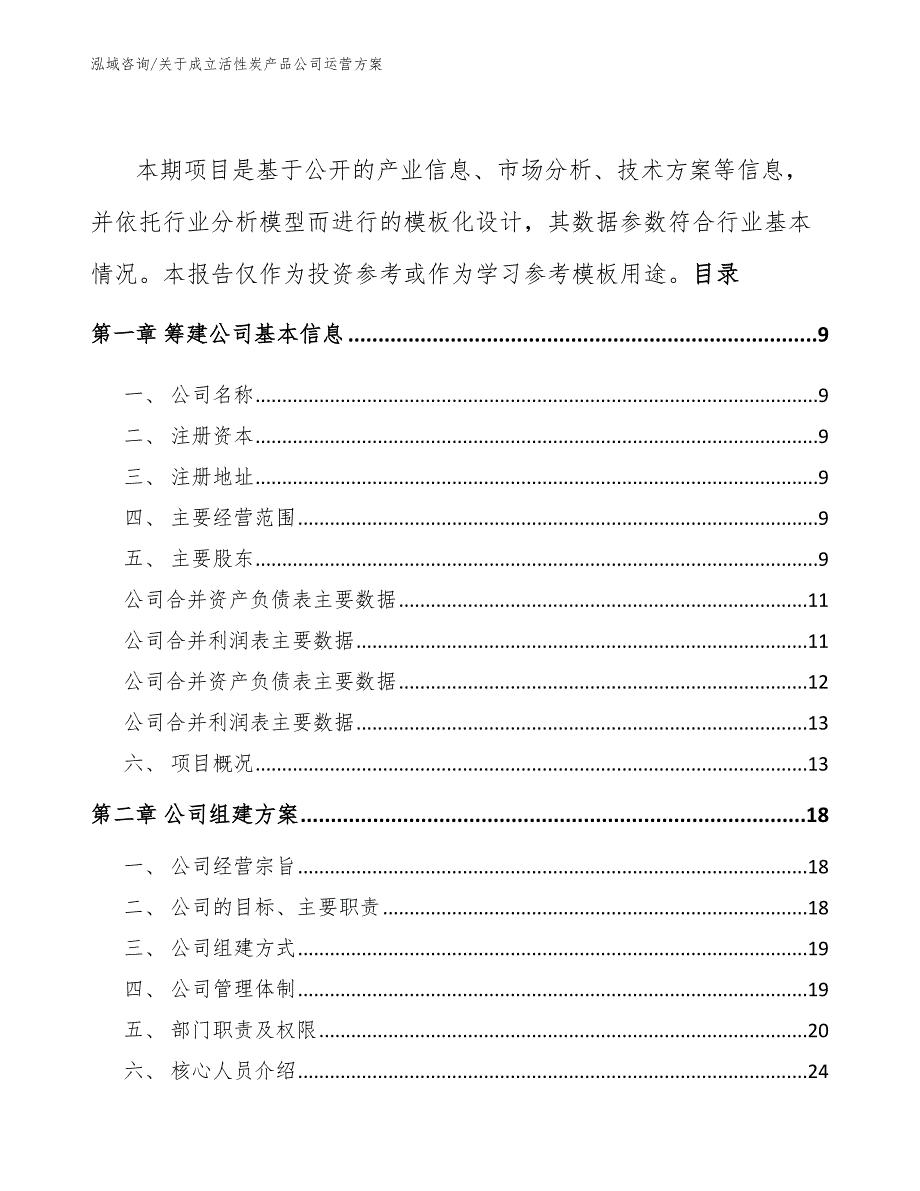 关于成立活性炭产品公司运营方案模板参考_第4页