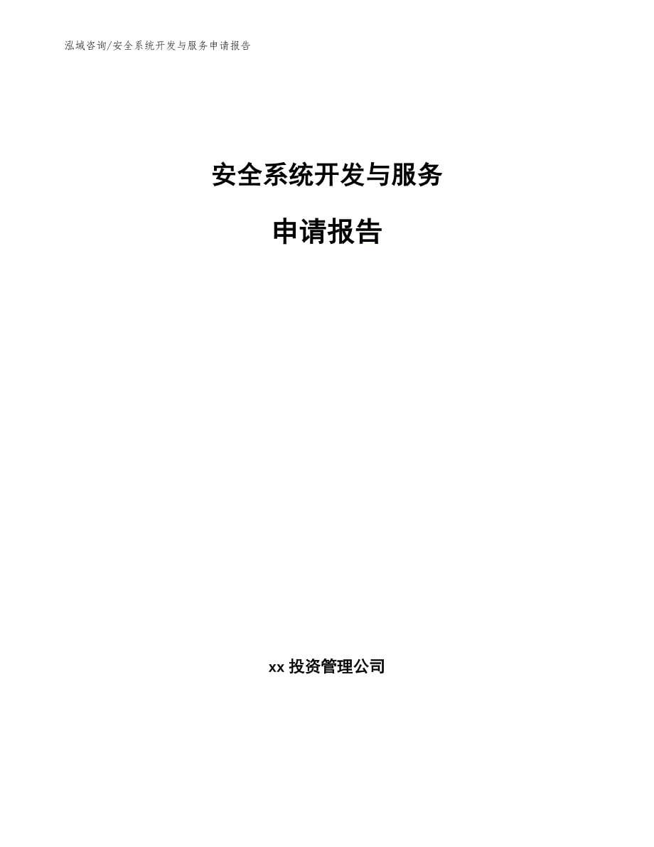 安全系统开发与服务申请报告_第1页