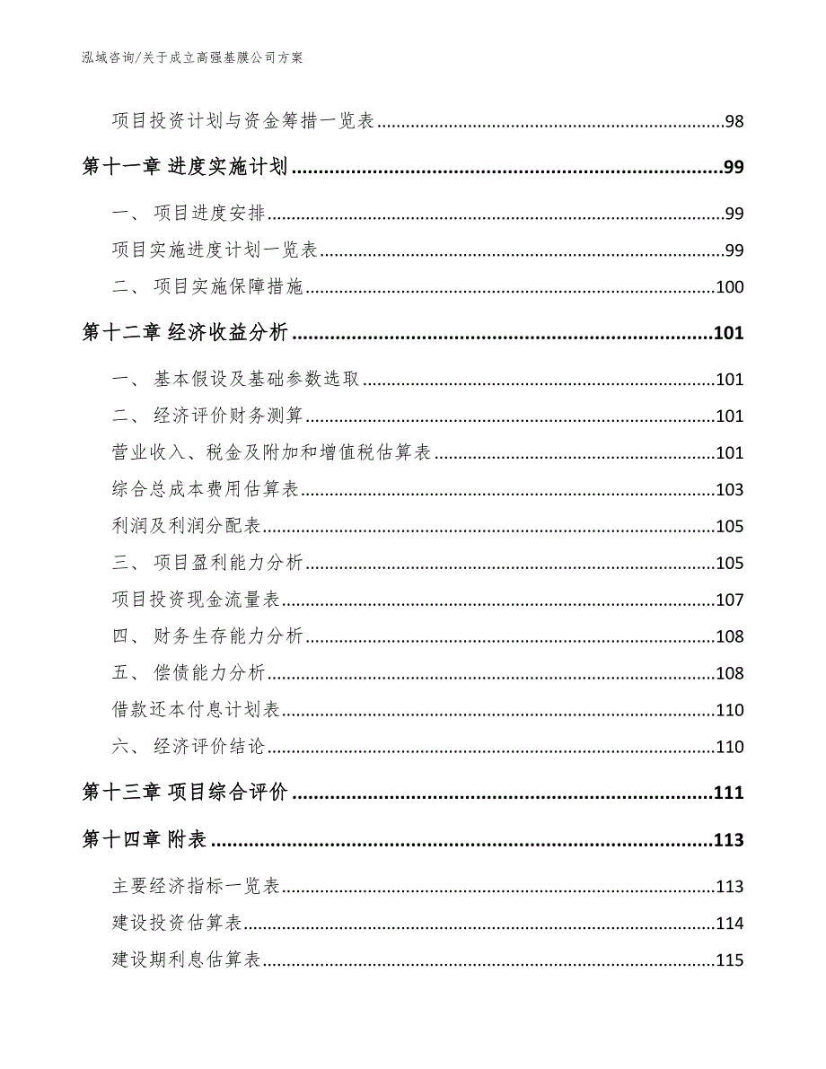 关于成立高强基膜公司方案模板范文_第5页