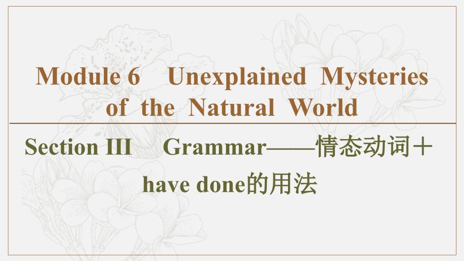 同步外研英语必修四新突破课件：Module 6 Section Ⅲ Grammar——情态动词＋have done的用法 (书利华教育网)_第1页