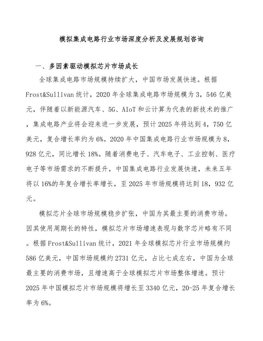 模拟集成电路行业市场深度分析及发展规划咨询_第1页
