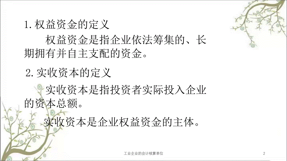 工业企业的会计核算单位课件_第2页