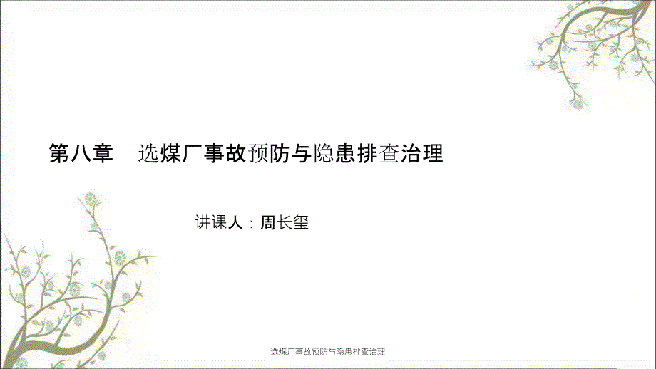 选煤厂事故预防与隐患排查治理_第1页