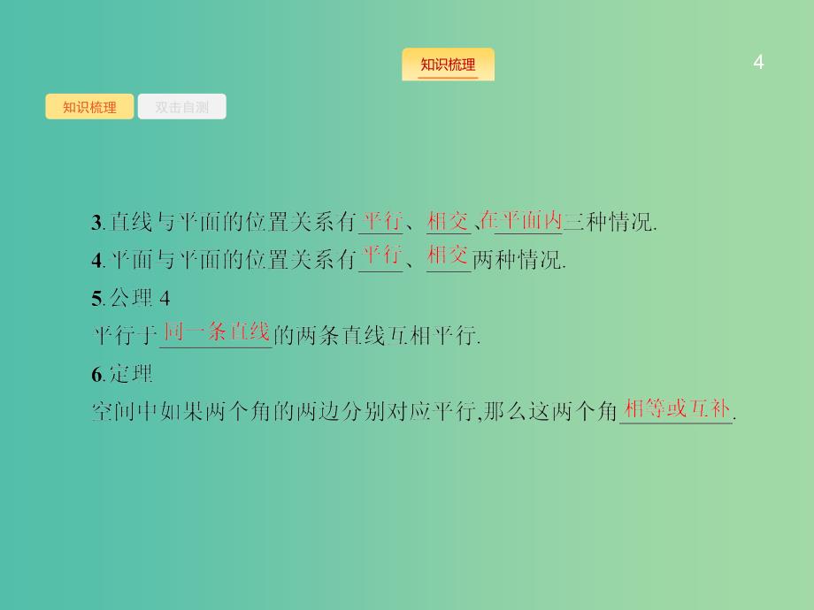 高考数学一轮复习 8.3 空间点、直线、平面之间的位置关系.ppt_第4页