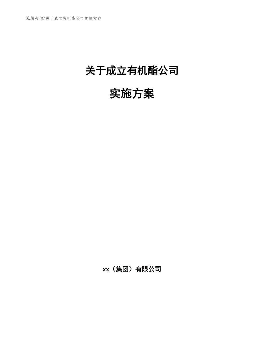 关于成立有机酯公司实施方案模板参考_第1页