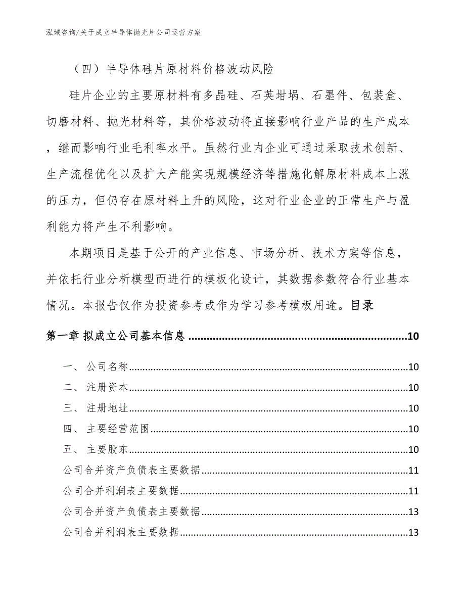 关于成立半导体抛光片公司运营方案【范文参考】_第4页