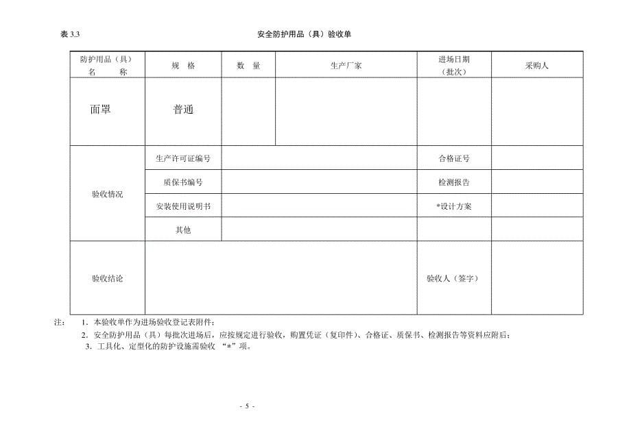 安全防护用品(具)验收单_第5页