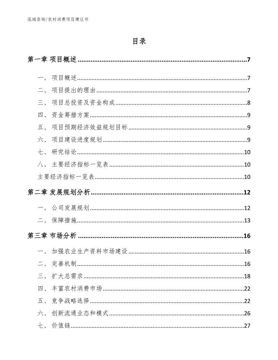 农村消费项目建议书参考模板_第1页