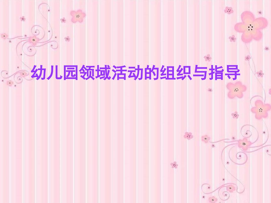 幼儿园领域活动的组织与指导培训课件.ppt_第1页