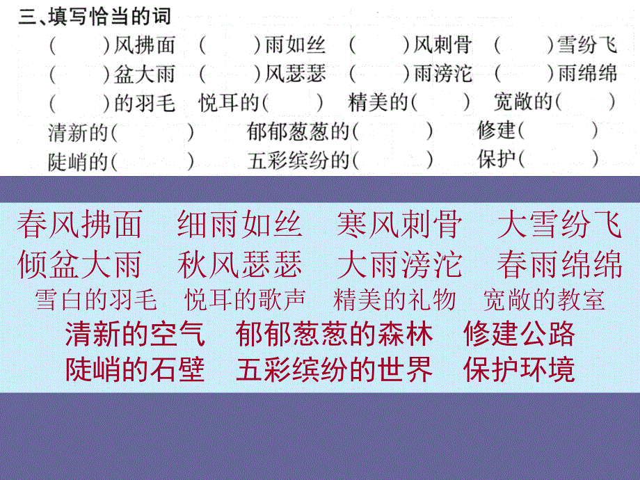 三年级语文下册第二单元试卷和讲解课件_第4页