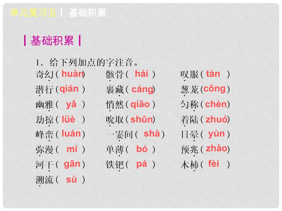 七年级语文上册 第五单元复习课件 新人教版_第4页