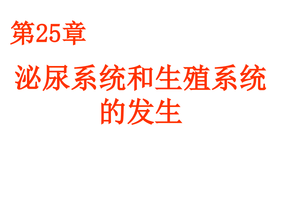 25泌尿系统和生殖系统的发生_第1页