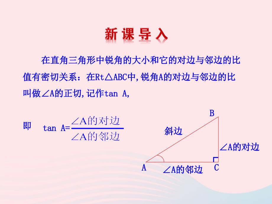 九年级数学下册第一章直角三角形的边角关系1从梯子的倾斜程度谈起第2课时课件北师大版_第3页