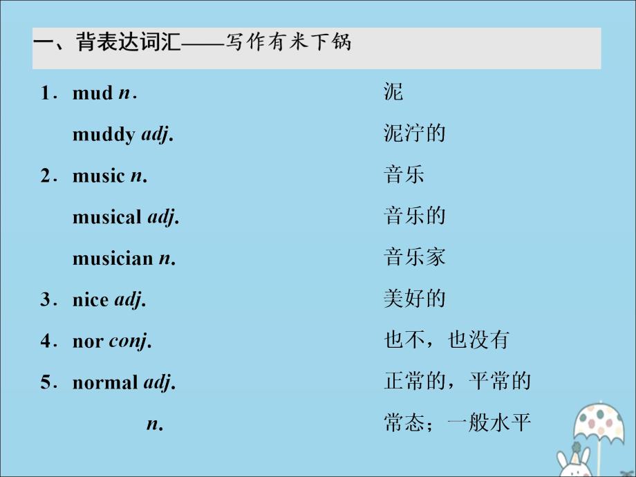 2019-2020学年高中英语 第十五周 考纲词汇背诵序目(mu-)～(ov-)课件 牛津译林版必修5_第2页