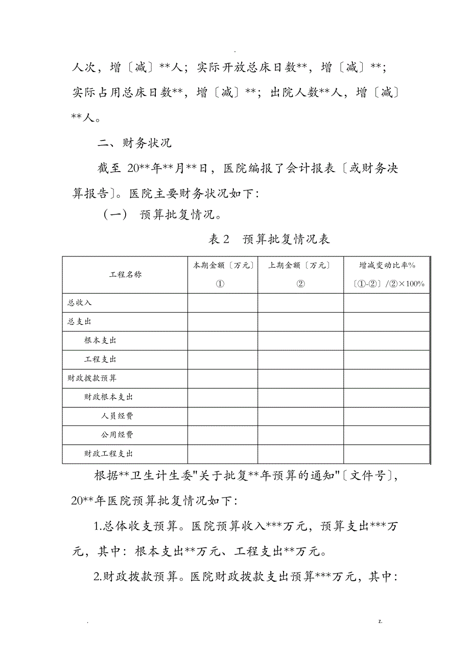 公立医院年度财务分析实施报告模板19636_第3页