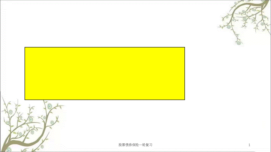 股票债券保险一轮复习课件_第1页