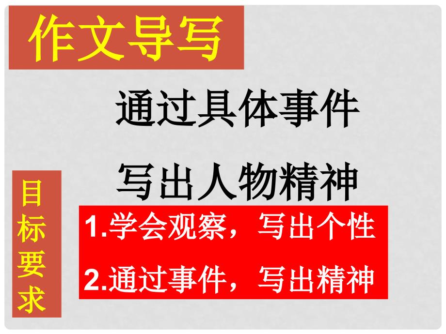 甘肃省定西市七年级语文下册 第一单元 作文指导 写出人物的精神课件 新人教版_第1页